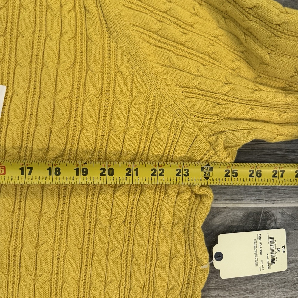St. Johns‎ Bay Cable Knit Sweater Womens 3X Yellow Cotton Blend Long Sleeve NEW - Picture 6 of 9